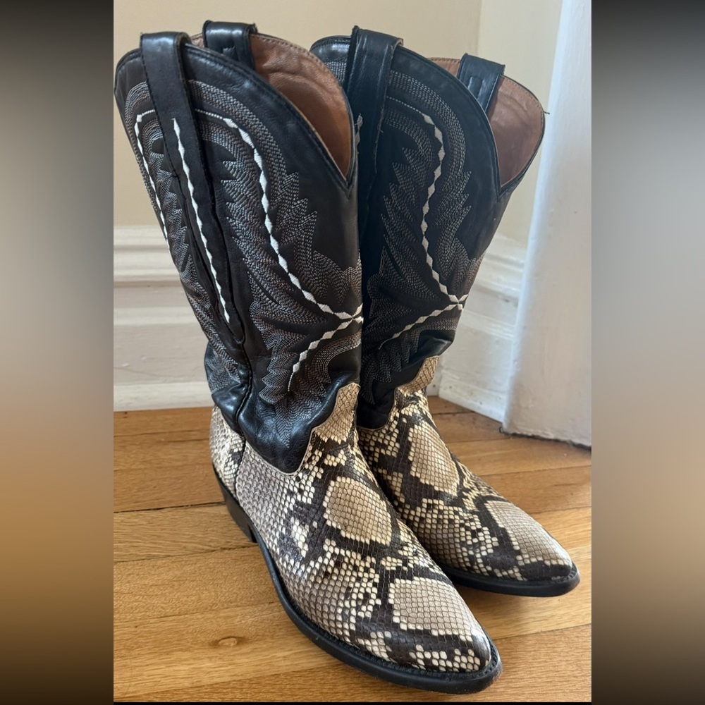 Women’s LUCCHESE Stella Python Cowboy Boots size 9 - Picture 2 of 7